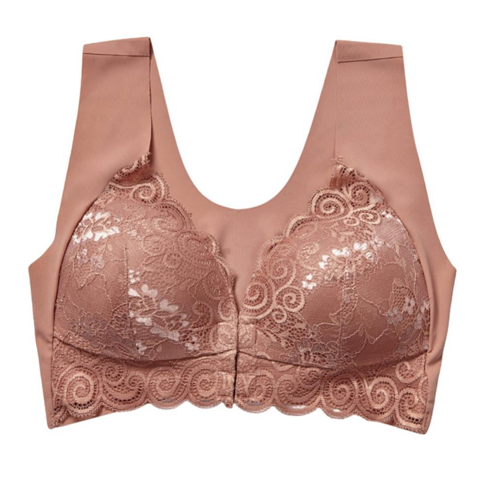 Xmarks Front Closure Push up Bras for Women Plus Size - Ultra-Soft and  Breathable Floral Lace Thin Wireless Full Coverage Bra M-6XL 
