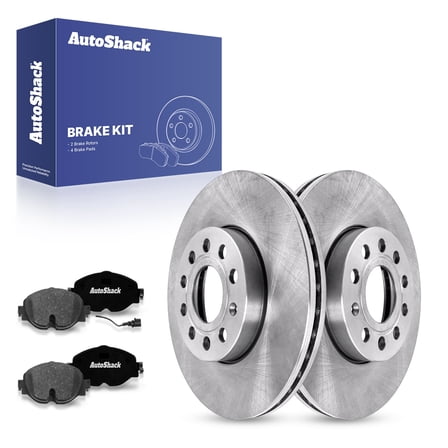 AutoShack 11.34" (288 mm) Front Vented Brake Rotors   Premium Ceramic Brake Pads | Replacement for 2019-2025 Volkswagen Jetta 2016-2018 Volkswagen GTI 2015-2016 Audi A3 | 6-PC Brake Kit