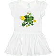 thumbnail image 3 of Inktastic St. Patrick's Day Plaid Green and Yellow Shamrocks Girls Toddler Dress, 3 of 5