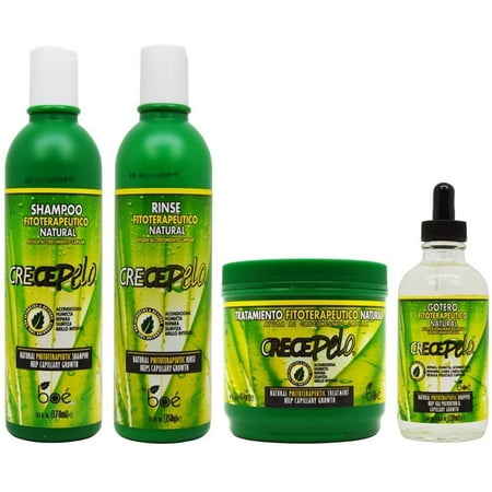 Boe Cosmetics  Crece Pelo Fitoterapeutico Natural Shampoo and Rinse and Treatment and Gotero