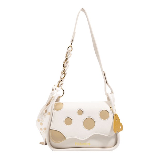Bolso de hombro con patrón de queso, bolso diagonal para axilas, estilo occidental simple a la moda