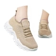 thumbnail image 3 of Fdrone Women's Fashion Chunky Sneakers Comfortable Sport Running Slip On Mid Heel Lightweight Athletic Sports Gym Work Mesh Lace Up ​Dad Shoes Casual Shoes, 3 of 5