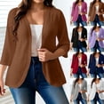 thumbnail image 7 of FchengtaiS Womens Plus Size Cardigan 3/4 Sleeve Open Front Lightweight Casual Soft Cardigans Summer Elegant Bolero Shrugs, 7 of 7
