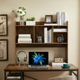 thumbnail image 5 of Desktop Bookshelf, Wooden Desk Storage Hutch with 6 Shelves for Computer Desk, 3-Tier Desktop Display Organizer Rack for Office Home, 5 of 6