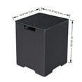 thumbnail image 3 of Elementi Plus Propane Tank Cover Table Outdoor Fire Pit Side Table Square Propane Tank Hideaway Storage Box for 20lb Propane Gas Tank Concrete Marble Porcelain - Bulgaria Black, 15.9" x 15.9" x 20.5", 3 of 5