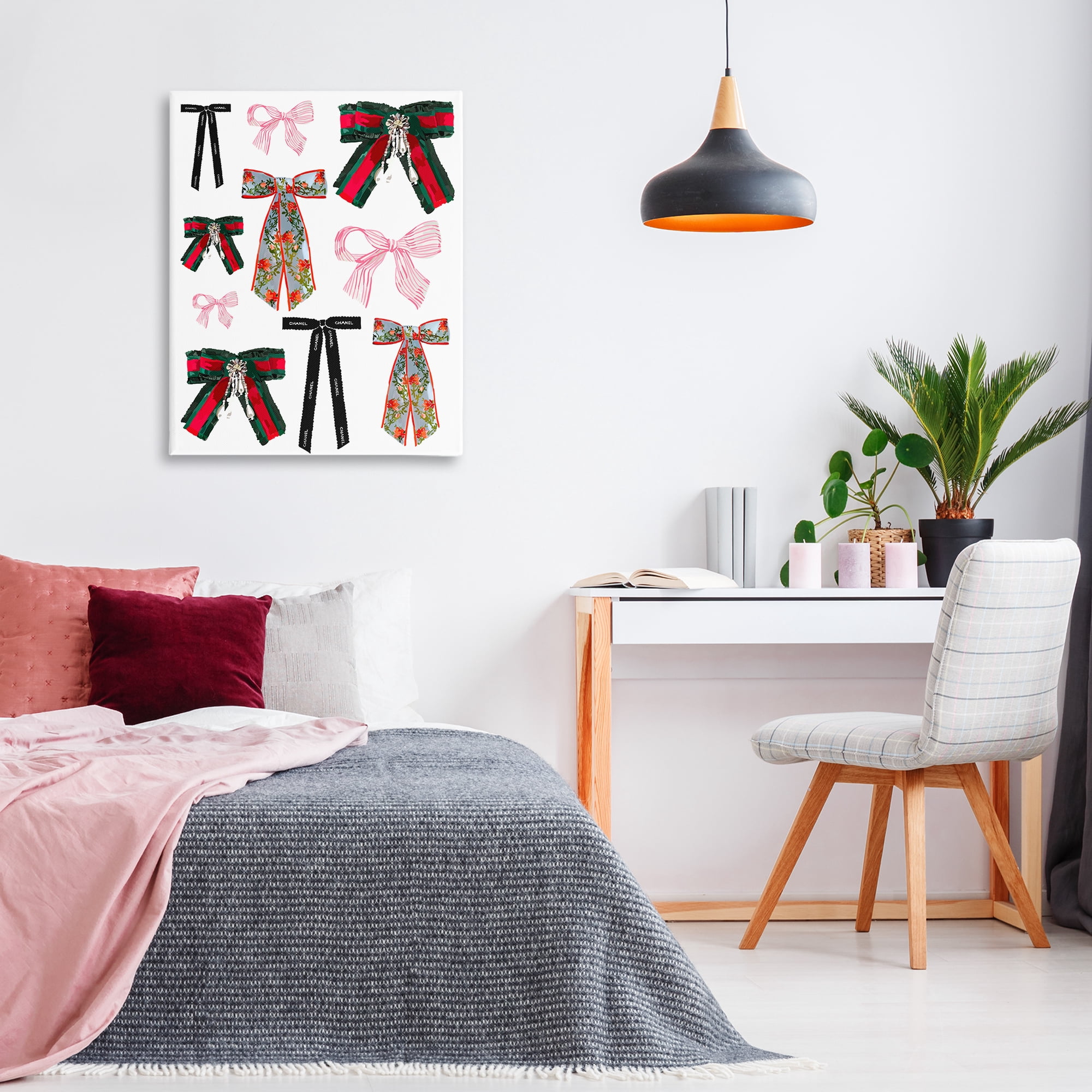 Stupell Industries Patterned Fashion Ribbons Beauty & Fashion Painting Gallery Wrapped Canvas Art Print Wall Art, 30 x 40