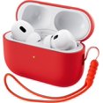 thumbnail image 1 of Yanonmyfd Funda Silicona para AirPods Pro 2 (2022/2023), Estuche de Silicona Líquida para AirPods Pro 2.ª con Cordón, LED Frontal Visible y Compatible con USB-L/USB-C - Negro,Rojo, 1 of 27