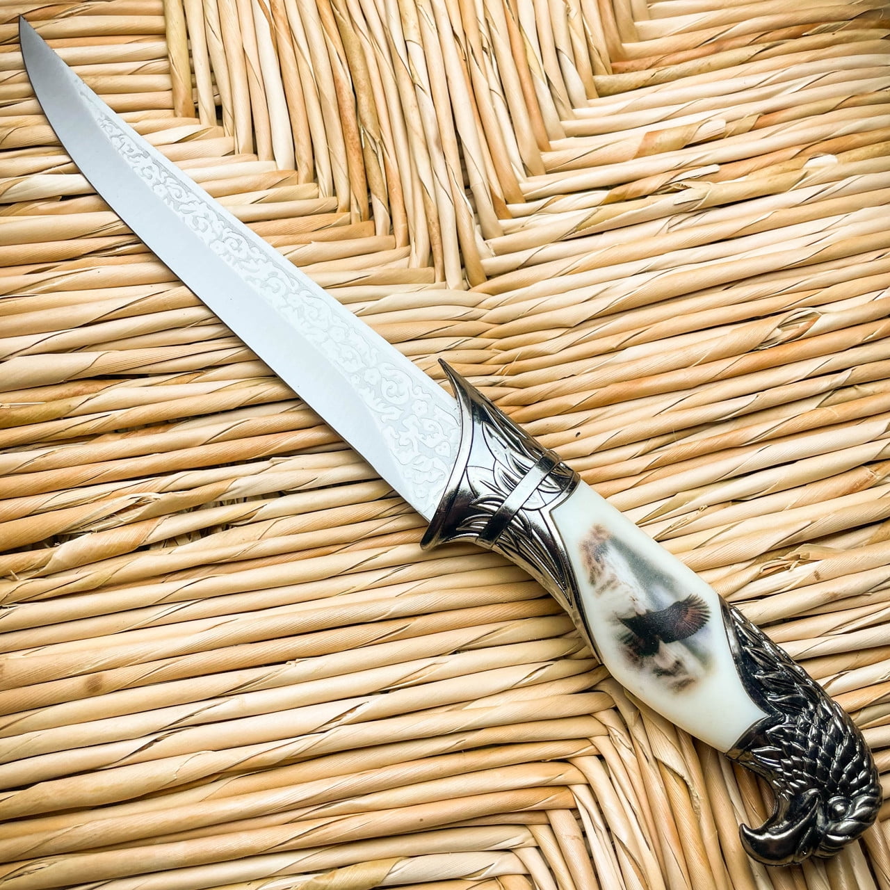 13" Fantasy Eagle Head Fixed Blade Outdoor Hunting Knife Gift