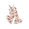 thumbnail image 2 of Musuos Toddler Girls Summer Flare Jumpsuit 6 12 18 24M 3 4T Floral/Butterfly Print Sleeveless Bell-Bottoms Romper, 2 of 9