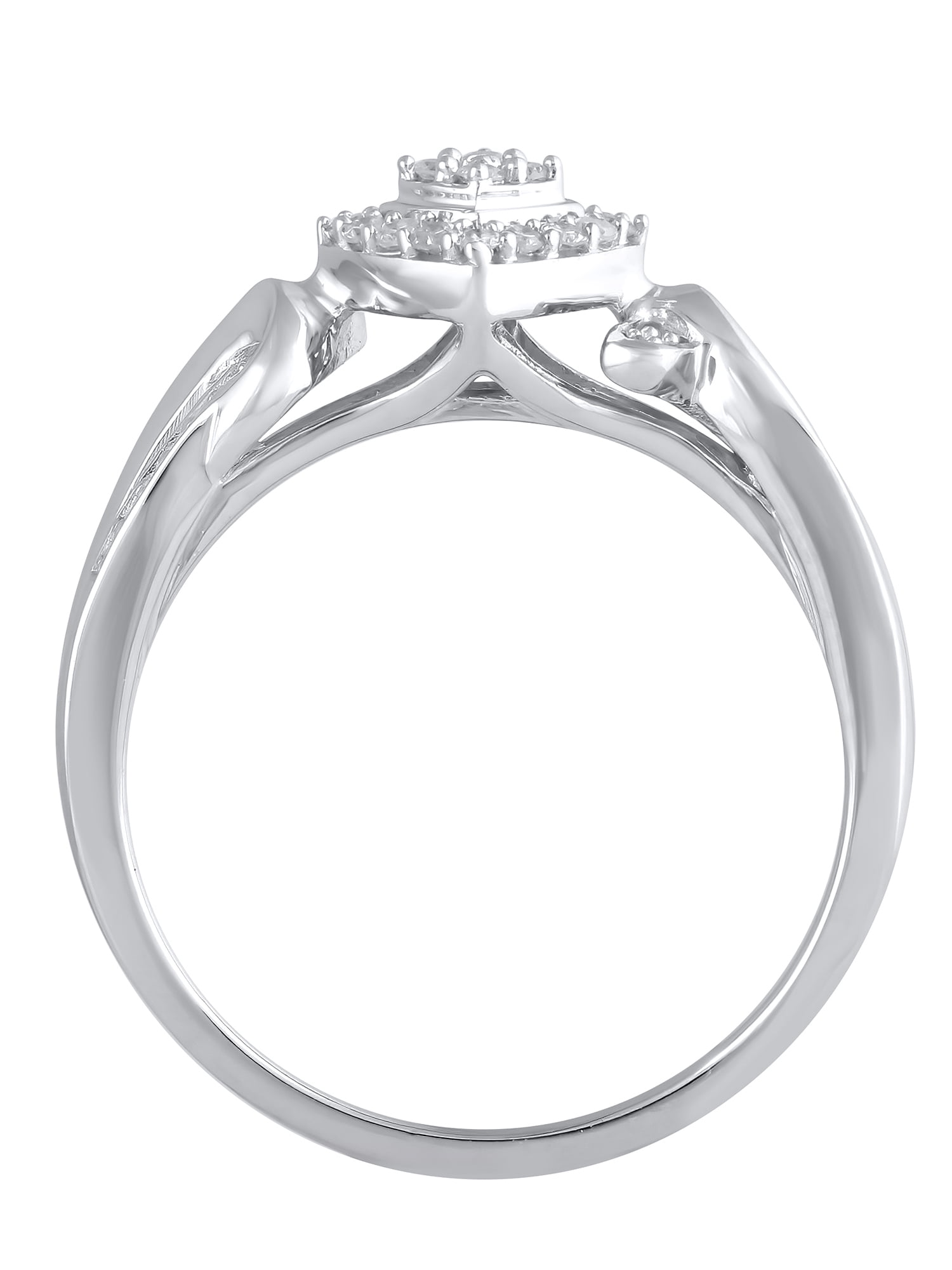 1/6 Carat T.W. (I3 clarity, I-J color) Hold My Hand Diamond Promise Ring in Sterling Silver, Size 4