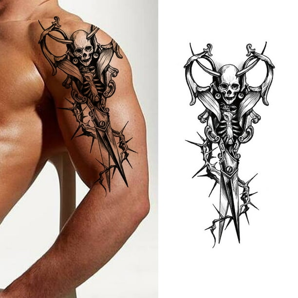 Etiquetas Engomadas Del Tatuaje 10 Uds tatuajes falsos moda fiesta suministro hombro tatuajes hombres mujeres para cuerpo espalda Likrtyny Libre de BPA