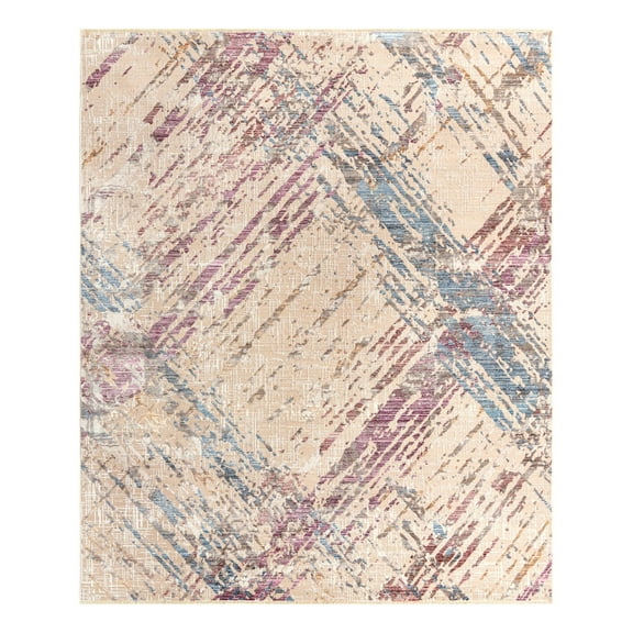 Unique Loom Deepa Collection Area Rug - Rhombus (7' 10" x 9' 8" Rectangle Ivory and Gray/Blue)