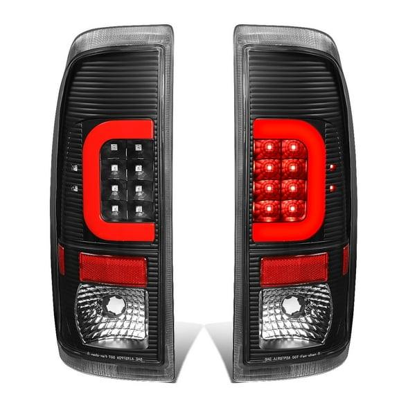 DNA Motoring For  08-16 Ford F250 F350 Super Duty Red C-LED Bar Tail Light Brake Lamp Pair Black