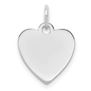 VSIRIUS SS Rh-plt Engraveable Heart Polished Front/Satin Back Disc Charm QQM390/27