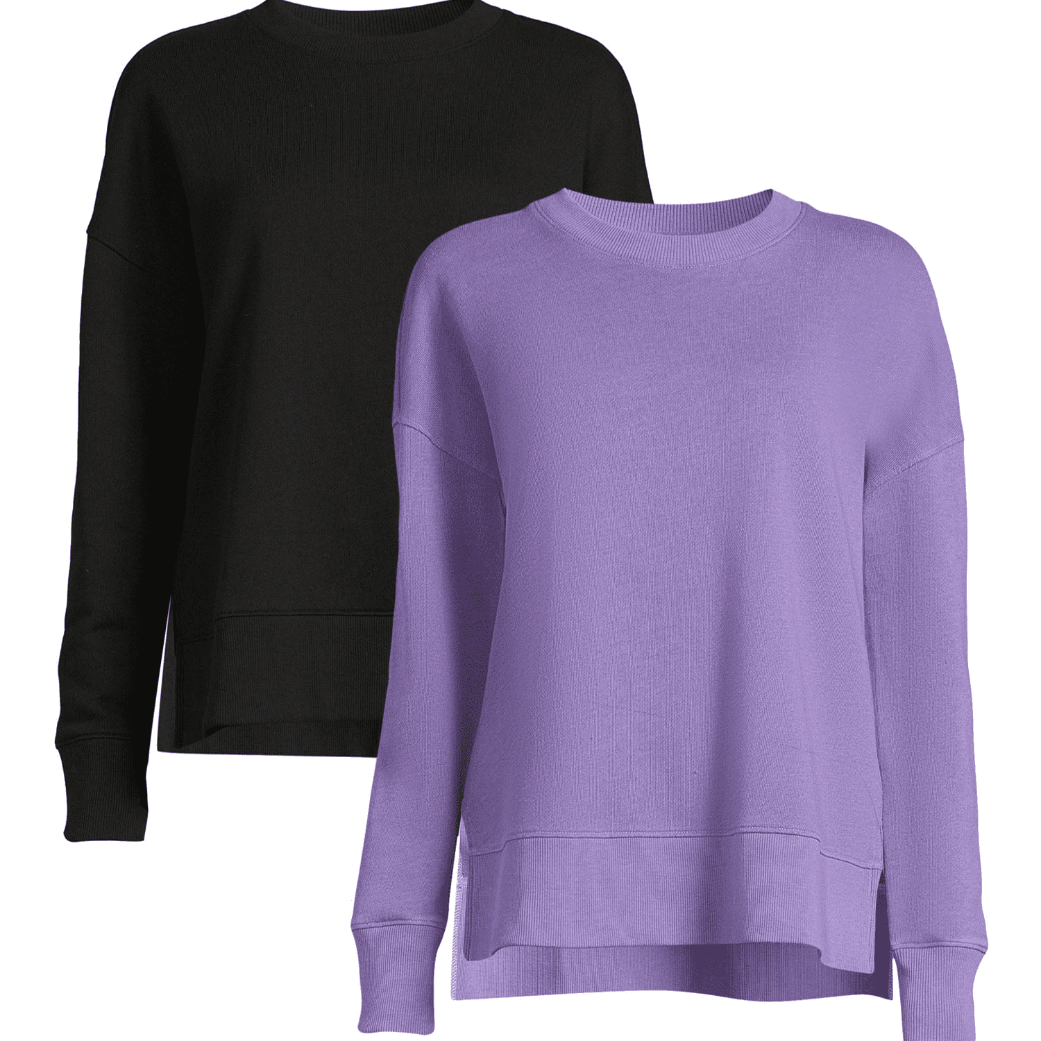 Time and Tru Women s Crewneck Sweatshirt with High Low Hem Sizes XS 4X Walmart