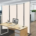 thumbnail image 7 of ZXNYH Room Divider, 4 Panel Folding Privacy Screens with Wider Support Feet, 6 Ft Portable Room Partition for Room Separator, 88" W X 71" H, Black, 7 of 7