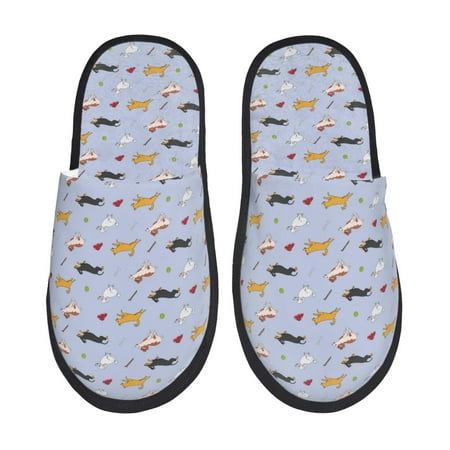 Balery Dogs Are Running Slient Indoor Furry Fleece Comfort House Shoes Soft Non-Slip Home Shoes Cotton slippers House Slippers-- Medium