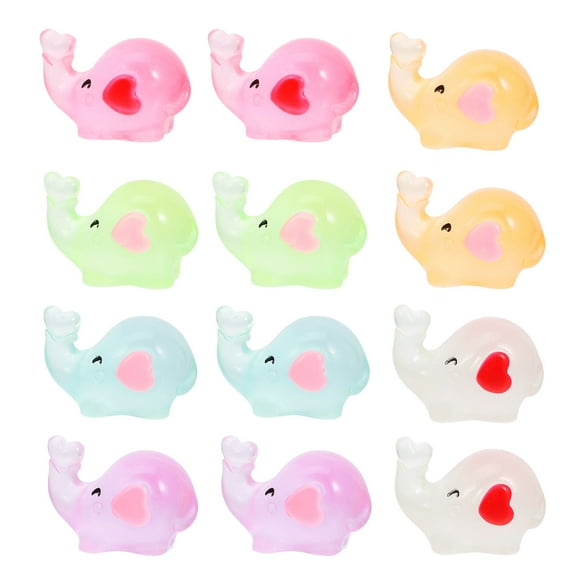 HONMEET Miniature Elephant Figurines Resin White Ornaments 24Pcs 0.83X0.51X0.47In