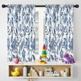 thumbnail image 5 of Blackout Kids Curtains,Blue Floral Leaf Pattern Childrens Insulated Curtains Set Of 2,Bedroom Essentials,Toddler Room Decor 42x54in(106x137cm), 5 of 5
