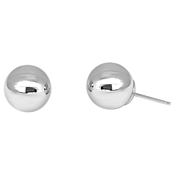 KohinoorGems 18K White Gold Plated 4mm Ball Stud Earrings for Women Hypoallergenic Push Back Earrings for Sensitive Ears Jewelry Gift for Her