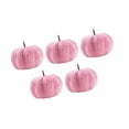 thumbnail image 5 of 5 Pieces Decorative Simulation Pumpkin Rustic Table Party Pink Velvet Flannel for Thanksgiving Kitchen Decor, 5 of 9