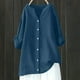 thumbnail image 2 of Vestidos Casuales Para Mujer, Blusas De Mujer De Moda Blusa de verano para mujer con cuello en V, manga larga, botones sueltos y lino, 2 of 7