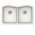 thumbnail image 2 of Undermount 32-1/2 in. x 20 in. 50/50 Bowl Quartz Kitchen Sink in Onyx Black, 2 of 4