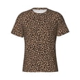 thumbnail image 4 of Vsdgher Brown Leopard Print Men's Dry Fit Mesh Athletic Shirts Moisture Wicking Tennis T-Shirt Tops, 4 of 9