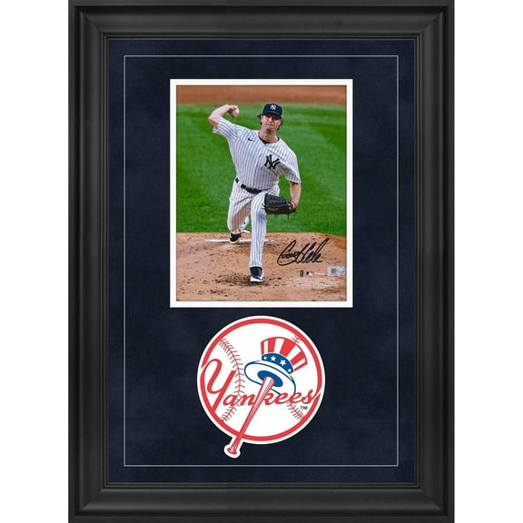 Gerrit Cole New York Yankees Deluxe Framed Autographed 8" x 10" Pitching Photograph - Fanatics Authentic Certified