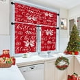 thumbnail image 3 of Christmas Red Kitchen Curtains with Valance and Tier Sets 36 Inch, 3 Pieces Snowflakes Rod Pocket Drapes Window Treatment Curtains for Kitchen Over Sink Bed Room Decor, 3 of 6