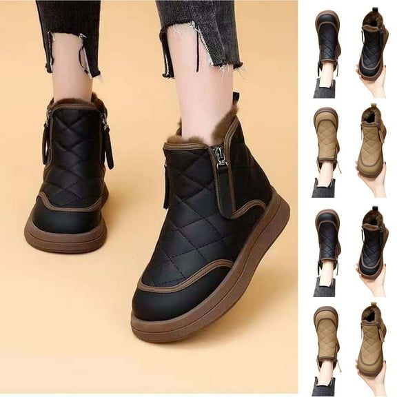Fashionable Snow Boots Women's Thick Sole Waterproof Warm Short Boots for Winter Outdoor Casual Wear