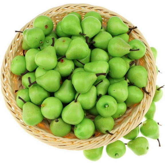 40pcs Mini Artificial Green Pear Decoration Fake Fruit Home Party Kitchen Food Photography Props