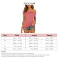 thumbnail image 4 of Top de manga corta con hombros descubiertos, estampado liso, longitud media, ajuste holgado, camiseta informal de moda para mujer de verano, 4 of 6