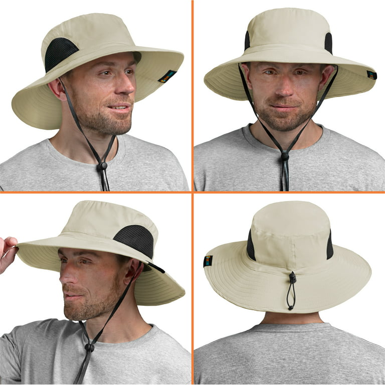 Sun Cube Fishing Hat for Men Women | Hiking Boonie Hat with Wide Brim Adjustable Chin Strap | Safari Summer Bucket Sun Hat | UPF 50+ Protection 