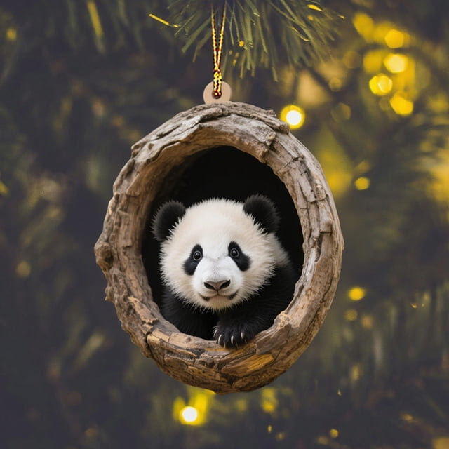 Adorno Navideño Colgante de Acrílico con Estampado de Animales Navideños | Decoración Duradera para Familiares y Compañeros | Impresión a Doble Cara | Recuerdo Navideño Ideal | 8 X 8 Cm | 1 Unidad