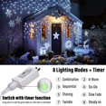 thumbnail image 2 of Luces navideñas Lomotech con forma de carámbano, 10 m, 8 modos, impermeables, color blanco, 2 of 7