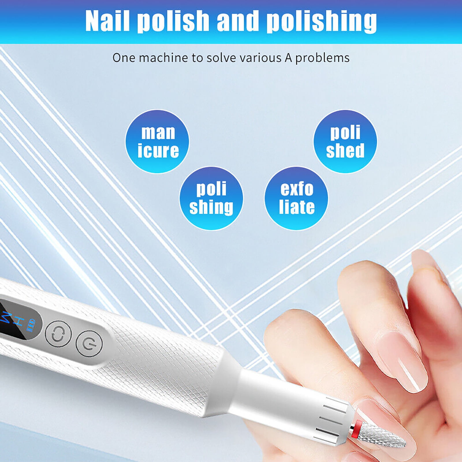 Salon-Quality Cordless Nail Drill Versatile Charging Options LED Display 3 Adjustable Speeds & Forward/Reverse Function