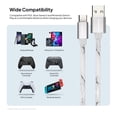 thumbnail image 4 of Powertek Marble 6ft USB-A to USB-C Cable, White/Silver, Silicone Marble Print Design, Fast Charging Cable, Steady Data Transfer, 4 of 5