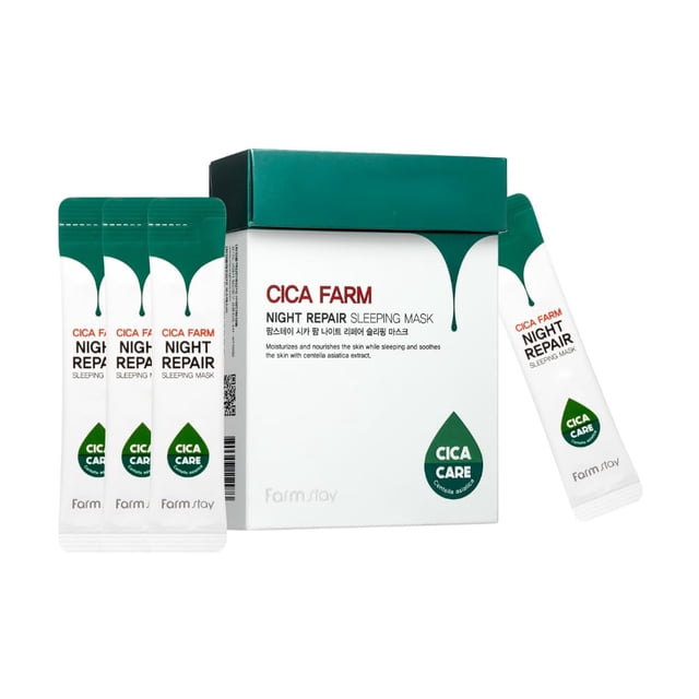 Máscara para dormir FARMSTAY CICA FARM NIGHT REPAIR 3,8 ml x 20 unidades