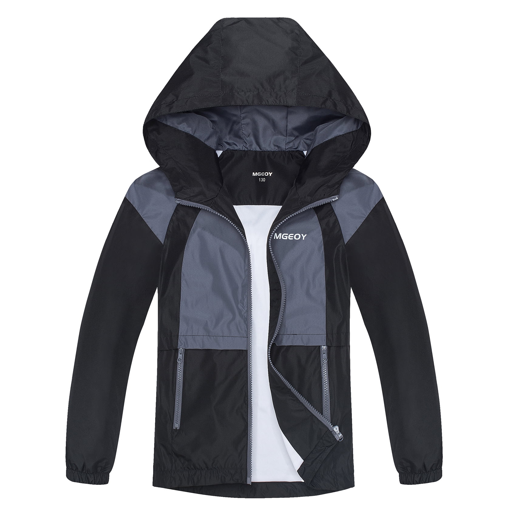MGEOY Boys Girls Hooded Rain Jackets Waterproof Rain coats Windbreaker