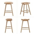 thumbnail image 7 of Guyou Backless Counter Stools Set of 2, 24 Inch Rustic Farmhouse Wooden Saddle Stools, Bar Stools for Kitchen Island Bar Bistro, Brown, 7 of 7