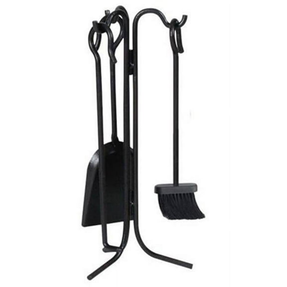 15041 Black Fireplace Tool Set, 4 Piece