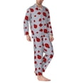thumbnail image 2 of Sikiie Ladybug Mens Pajama Set, Soft Warm Long Sleeve Sleepwear, Cozy Button-Down Pjs for Men-X-Large, 2 of 7