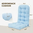 thumbnail image 3 of COOS BAY 49.1'' x 19.6'' Outdoor High Back Seat Cushion Set of 2, Adirondack Chair Cushions, Extra Thick Rocking Chair Cushions, Light Blue, 3 of 9