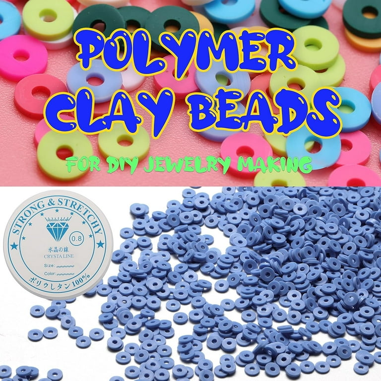 4000 Pcs Light Purple Clay Beads for Bracelets Making, Polymer Spacer Flat  Beads DIY for Jewelry Necklace Earring Making Kit, Preppy Aesthetic Heishi