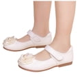 thumbnail image 6 of Staki Toddler Girls White Dress Shoes Toddler Little Girl Mary Jane Dress Shoes Ballet Flats for Girl Party School Shoes Bowknot Princess Shoes(White,10.5 Toddler), 6 of 7