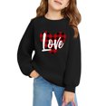 thumbnail image 3 of Spazoro Kids Girls Sweatshirts, Heart Print Valentine's Day Long Sleeve Crew Neck Casual Blouses Tops for Child Girls Black Size 7 T, 3 of 3