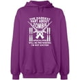 thumbnail image 2 of OXI Hoodie Sweatshirt - The Hardest Part About Zombie, Basic Casual Hoodie for Men's and Women Fleece Hoodie Long Sleeve - Purple Small, 2 of 3