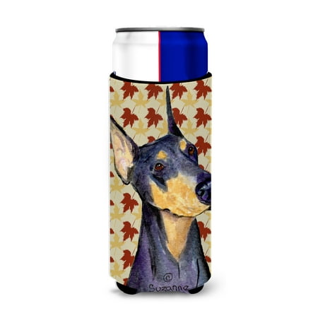 

Caroline s Treasures SS4361MUK Doberman Fall Leaves Portrait Ultra Hugger for slim cans Slim Can multicolor