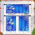 thumbnail image 6 of Kitchen Curtains Blue Gradient Christmas Ball Valances and Window Curtains 3 Pcs Set Silver Snowy Snowflakes Xmas Short Tier Curtain for Room Treatment Small Kitchen Window Decor, 6 of 7